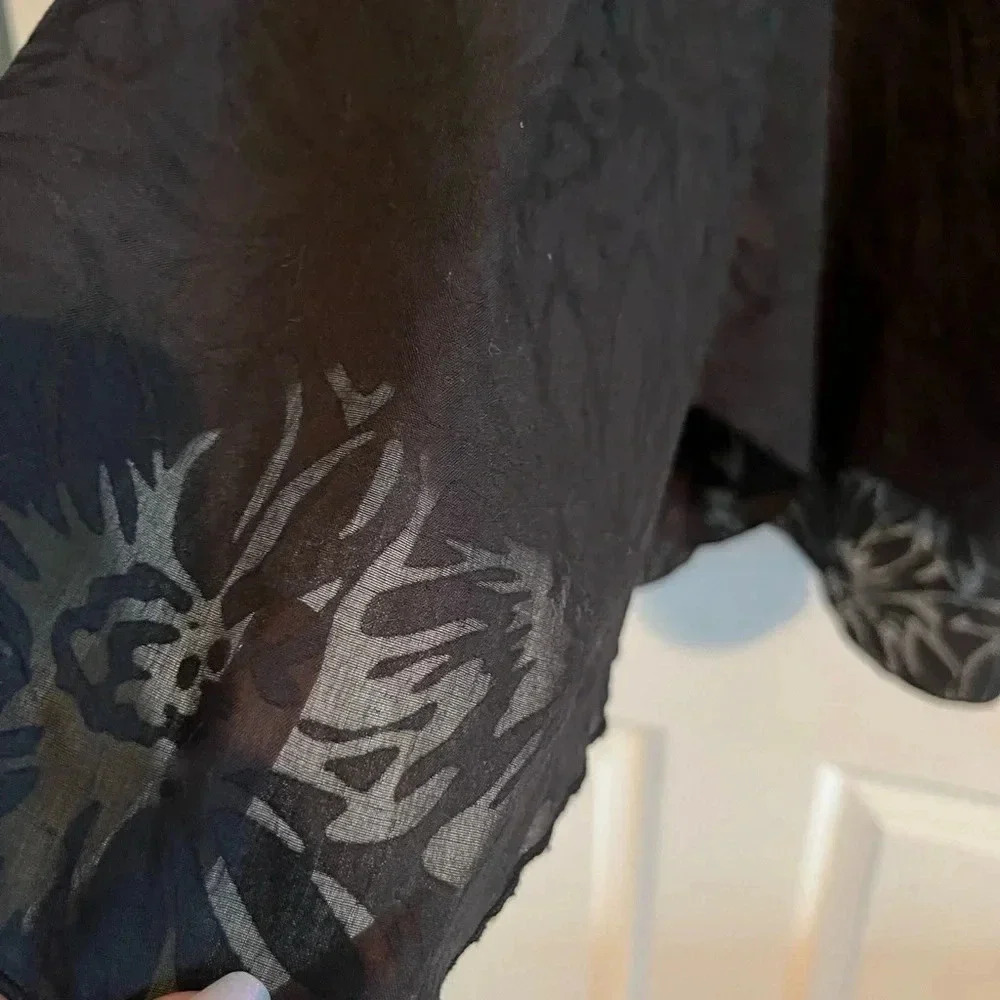 White Stag Women Black Midi Skirt Asymmetrical Lined Size 14 - Picture 6 of 6